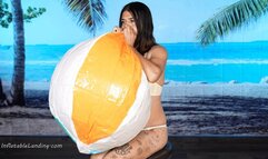 Jessica Inflates Large Beach Ball by Mouth HD (1920x1080)