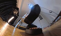 The 8K VR360 MARTINA black thick-soled sandals humiliated the fans1