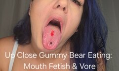 Up Close Gummy Bear Eating: Mouth Fetish & Vore