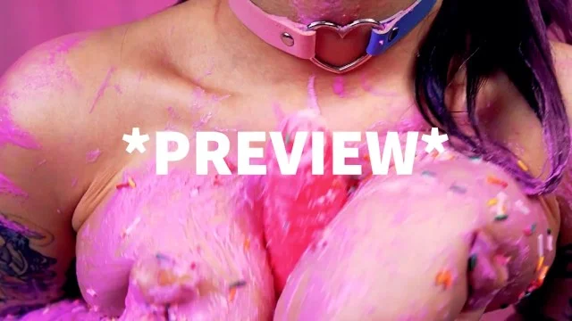 Frosting Covered Goth Slut Fucks Her Tight Pussy PREVIEW