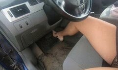 Pump the gas pedal with my sexy calves of right foot