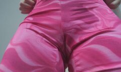 indian big ass stepsister in pink leggings doing camel toe pussy then takes out her big tits and licks it and plays with her wet pussy then cums