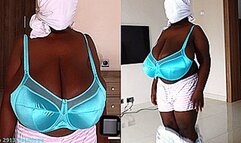 Maja meets Coco Part 8 - Coco's Huge Tits in a Light Blue Satin Bra (Clip No 2913 - mp4 version)