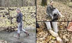 Anet goes for a walk in two pairs of boots