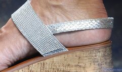 Ignoring foot fetish admiration, hot feet, nice sandals, heel skin close-up