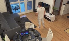 POV Voyeur, Control: Hacker enters a known boxer's surveillance system and deploys mind control sounds immediately rendering him obedient on command