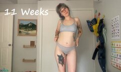 Nude 2nd Pregnant Belly Bump Growth Belly Button