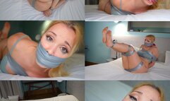Cute young blonde Lil missy, taped up, gagged and pleasured (mp4)
