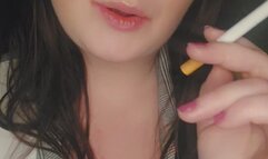 College girl smoking encouragement with JOI topless