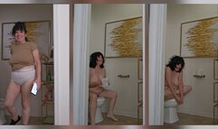 2 Pack Of Rocktober Naked Toilet Fetish Clips on One La French Milf