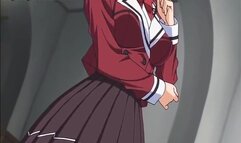 Lovely teen in uniform helps horny guy to cum