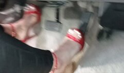 Revving hard sexy red high heels