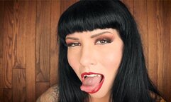 Mesmerizing Vampire Goddess Commands You To Stroke With Her Wet Tongue Tease - mp4