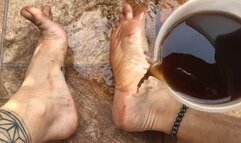 washing your feet with grape juice for you to drink