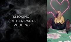 smoking leather pants rubbing