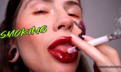 Drool collector, smoking RED lips