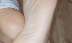 Belts tied around my feet and tickled