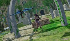 A giant perverted butterfly wants to breed her