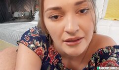 Sexy brunette POV banged by the pool