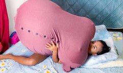 Looner Camylle Stuffs Huge Balooon Boobs And Tummy While Riding A Big Cattex Zeppelin Balloon