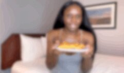 Eating pizza and burping