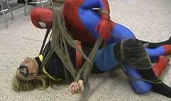 Spiderman And Flywoman, Bound Into A Dry Humping Orgasmic Frenzie