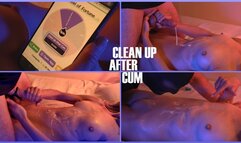 Post Orgasm Wheel Spin: He Wins “Clean Up” - Huge Belly Cumshot + Lick It All Off