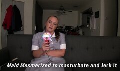Maid Evangeline mesmerized to masturbate and jerk master off