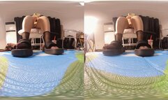 3D VR180 LINGLING thick-soled black sandals crush