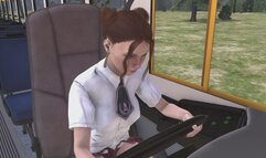 School Bus Cranking Template - Sara in a School Uniform and Mary Jane Flats 1080p