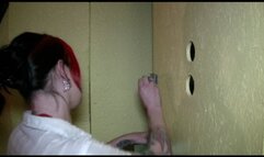 Tattoo Girl Josie Sucks Off A Strangers Cock Through A Hole While Smoking! mp4