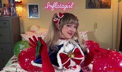 Festive Sailor Moon Sensually Blows, Licks, and Spits In Christmas Balloons With Accidental Blow To Pop - Balloon Blow Fetish - Accidental Balloon Pop - Balloon B2p - Lips Fetish - Spitting Fetish - Cosplay - Inflatagirl