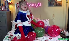 Festive Sailor Moon Rides And Plays With Christmas Balloons - Balloons Non-pop - Ass Fetish - Thigh High Stockings - Pantyhose - Cosplay - Inflatagirl