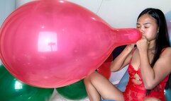 Sexy Santa's Helper Camylle Blows To Pop Two Of Your Christmas Globos Payaso 17 Balloons