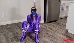 Minx Grrl Bound, Gagged and Teased In Blue Spandex (WMV Format)