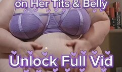 SSBBW Rachel Rubs Lotion All Over Her Belly and Tits