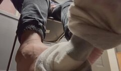 Under the desk sneaking you a peak