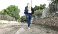 Taking off her sneakers, she walks in her socks AVI (1920x1080) FHD