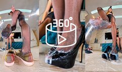 Wet Pantyhose Art in 360° - part 2