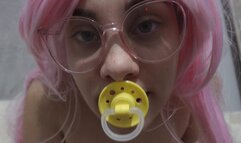 My Stepsister really likes the Pacifier t makes eye contact with you while sucking the pacifier then slaps her big ass and masturbates to orgasm with a vibrator, in between the pacifier is in her mouth