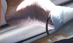 Stunning candid slipper dangling feet fetish, very hot feet soles ignoring foot fetish