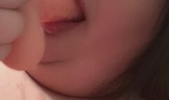 Bbw slobbering and throating my toy