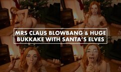 Mrs Claus Blowbang and Huge Bukkake with Santa's Elves