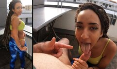 Ultrajunge Rasta-Schlampe bläst mich durch, dafür ficke ich die Sau nach allen Regeln und spritz sie voll - Getting a blowjob from that ultra-young Rasta slut before I fuck that slut and cum all over her face...