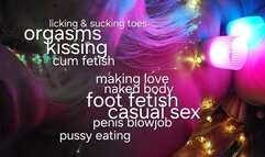 Kissing, making love, oral sex, orgasms, penis blowjob, foot fetish, teasing, pussy eating in very erotic atmosphere with colorful lights with Miss GospodaricaEmma and Her Alpha man Wolfy01