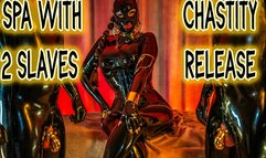 Spa massage with two slaves