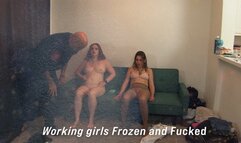 Working girls Sinthia and Eve freeze and fuck