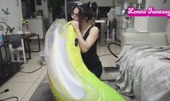 Owllete blows up and pops inflatable banana copy