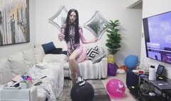 Popping multiple sized and brand balloons