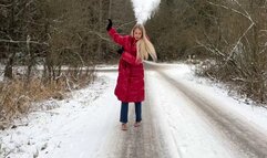 Sandals on ice, slippery strappy sandals, flip flops on ice, girl on high heels on ice, sliding high heels